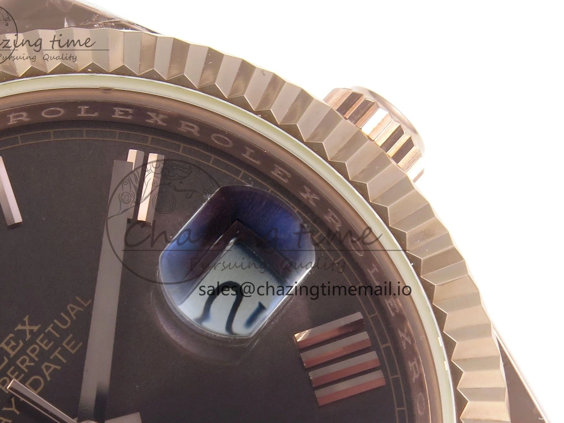 0217 QuickDry Day Date 40 RG 228235 KF 1:1 Best Edition Brown Roman Dial on President Bracelet VR3255 (Gain Weight) 838